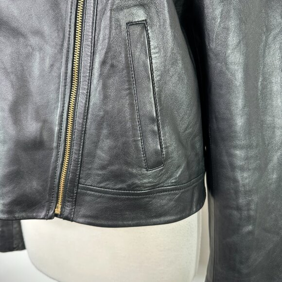 NWT Michael Kors Black Lamb Leather Moto Jacket Women's Size XL - Picture 6 of 16